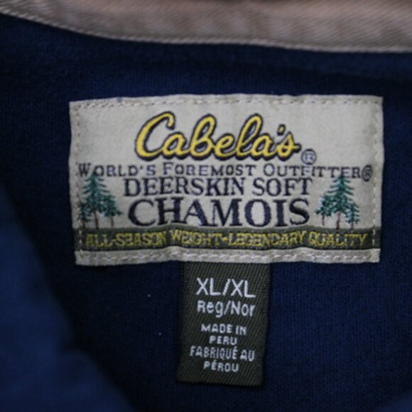 Cabela's Shirt Mens XL Blue Deerskin Soft Chamois Cotton Shacket L/S Button - Picture 7 of 12